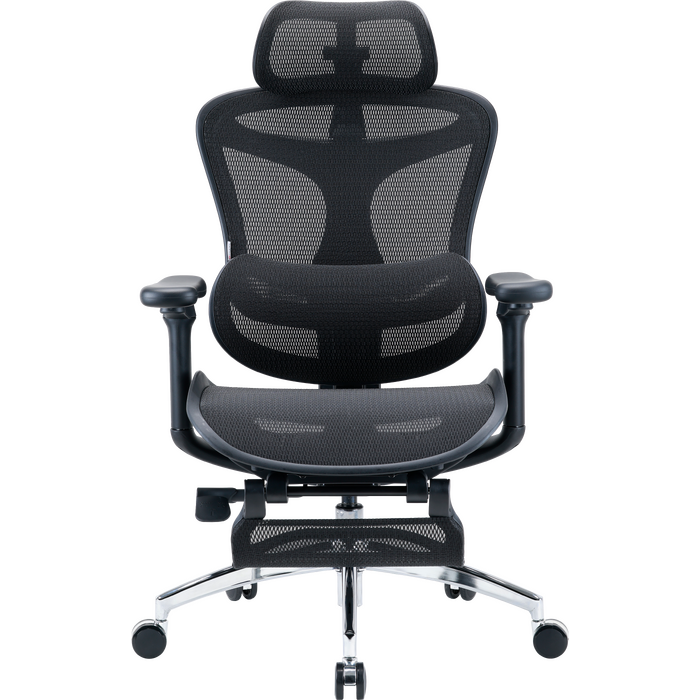 Крісло офісне з підставкою для ніг Sihoo DORO C300L Mesh Black with footrest