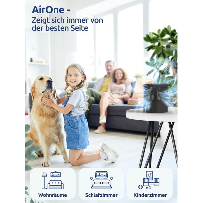 Поглинач вологи BonAura AirOne без електрики, 680г, до 23м², захист від плісняви та запахів, чорний