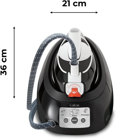 Парова праска Calor SV8055C0 Express з антинакипним захистом, 2400 Вт, чорна/біла, 24,9x21,1x35,1 см