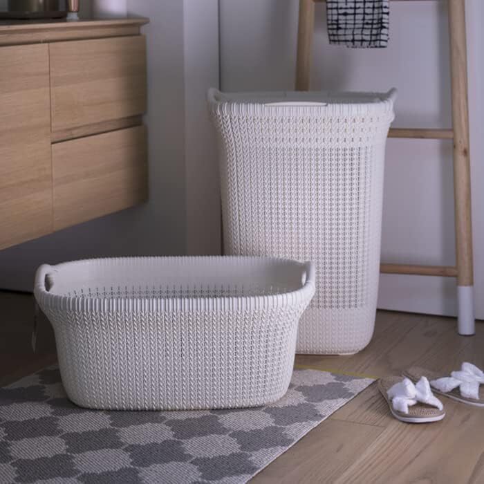Кошик для білизни Curver KNIT 57 л, 45.2x34.1x61.4 см, білий Oasis, пластик