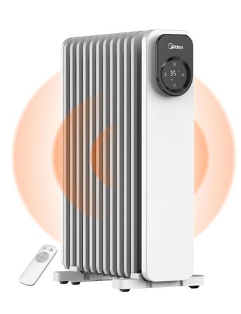 Масляний радіатор Midea NY2311-24UR, 2300 Вт, 11 секцій, з пультом ДК та LED-дисплеєм, чорний