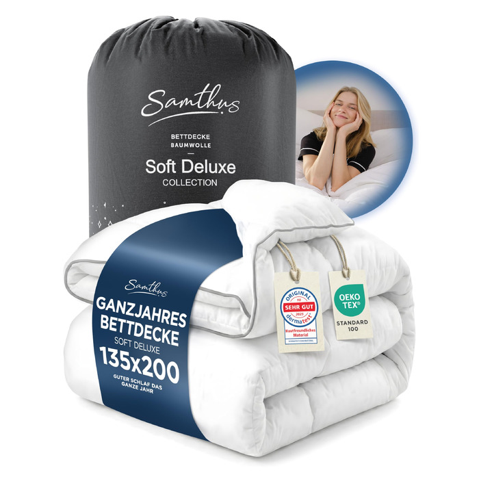 Всесезонна ковдра Samthus Premium 135x200 см, м'яка стібана ковдра для ліжка