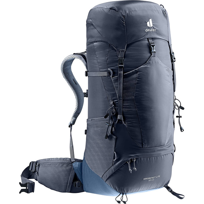 Рюкзак для трекінгу Deuter Aircontact Lite 50+10 л, легкий, чорний-синій