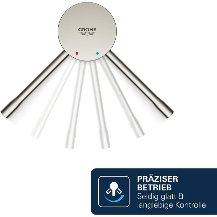 Змішувач кухонний GROHE Essence SuperSteel з висувним душем та магнітним кріпленням 30294000