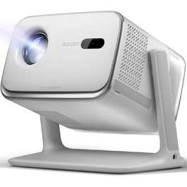 Aurzen Boom Mini 4-в-1 Smart Beamer з Google TV, 4K, проєктор для дому та на вулицю, 20W Dolby Audio, 500 ANSI, автофокус ToF, корекція трапеції, Wi-Fi/Bluetooth, сумісність з мобільним телефоном (сірий)