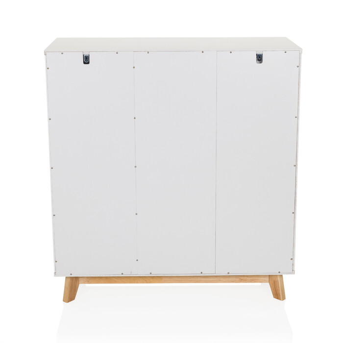 Тумба для взуття / комод ESTHA 80x34x85 см 2 висувних ящика 3 двері білий hjh LIVING