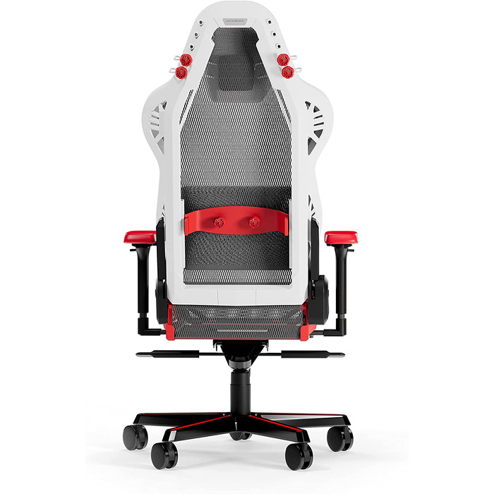 Ігрове крісло DXRacer Air R1S, сітка, біло-чорно-червоне, до 200 см