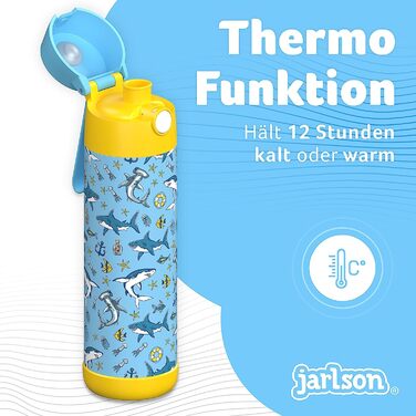 Дитяча термос-пляшка Jarlson MALI з нержавіючої сталі, 500 мл, єдиноріг, BPA Free, не протікає, для школи та садка