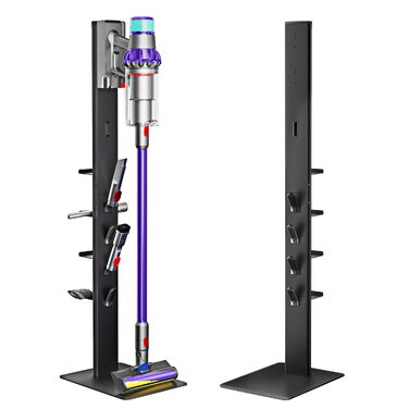 Тримач для пилососа PEGZONE для Dyson (Gen5, V15, V12, V11, V10, V8, V7, V6) — настінний органайзер для насадок з 4 гачками та 4 полицями, чорний