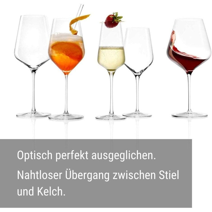 Бокали для червоного вина Stölzle Lausitz Starlight Bordeaux, 675 мл, набір 6 шт, тонкостінні, для бордоських вин, можна мити в посудомийній машині, максимальне розкриття смаку