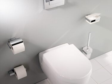 Тримач для туалетного паперу EMCO Loft, настінний, з кришкою, алюмінієвий, чорний матовий, сучасний дизайн