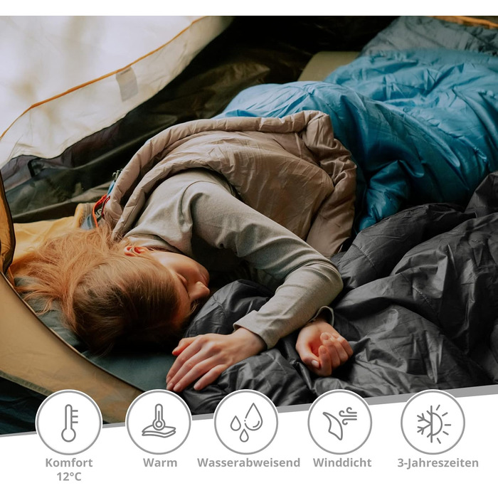 Двомісний спальний мішок KingCamp Oxygen 250 D XL довгий, до -3°C