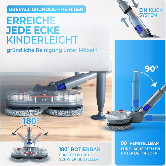 Оригінальний насадка для вологого прибирання Dyson V12 - електричний моп з резервуаром для води та 8 змінними насадками
