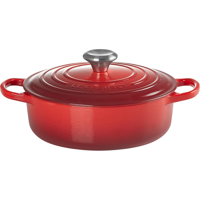 Гусятниця Le Creuset з чавуну, 24 см, вишнева, преміум якість