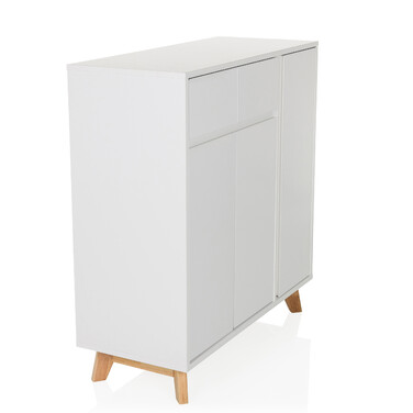 Тумба для взуття / комод ESTHA 80x34x85 см 2 висувних ящика 3 двері білий hjh LIVING