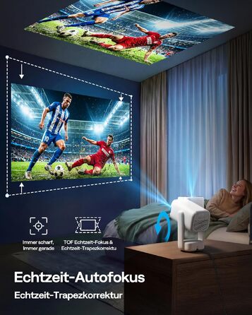 Проектор Aurzen D1 Air Smart: 1080P, 4K, HDR10, Dolby Audio, Netflix, USB-C, Автофокус, Компактний
