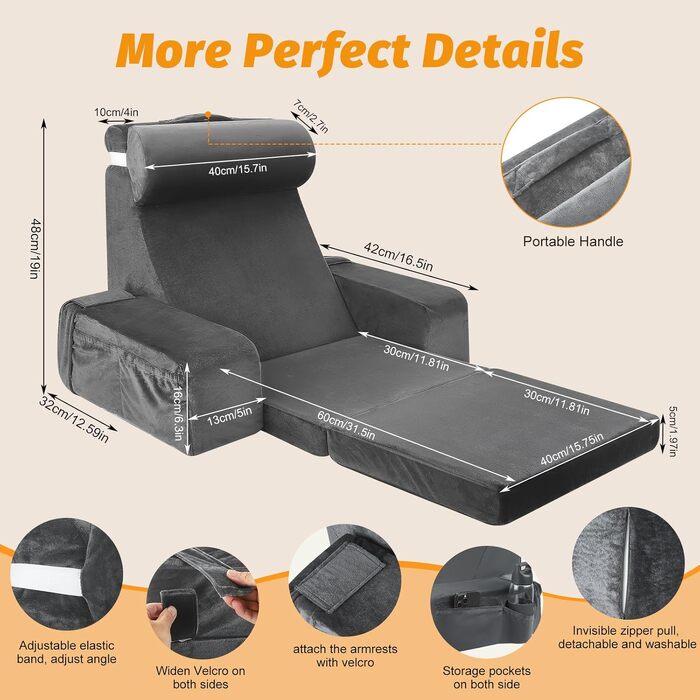 Подушка для спини та шиї з Memory Foam для ліжка та дивана з підлокітниками та сидінням - зручна подушка для читання, ігор та перегляду телевізора