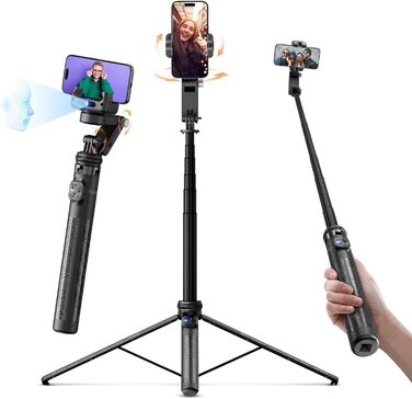 Стабілізатор-джимбал Rollei Easy Creator з AI-трекінгом 360°, автослідуванням обличчя, селфі-стік із пультом для смартфона, штатив для зйомки відео, стрімінгу та влогів