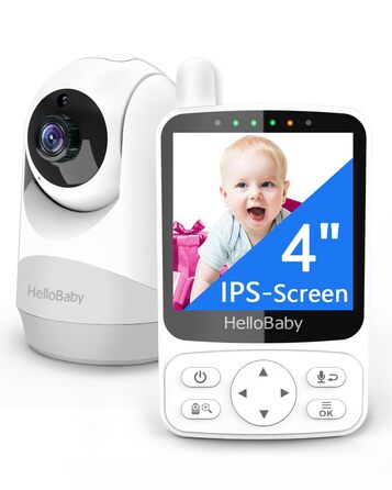 Радіоняня HelloBaby з камерою, 29 год автономії, поворотна камера 318°/120°, нічний режим, 2-сторонній зв'язок HB6240