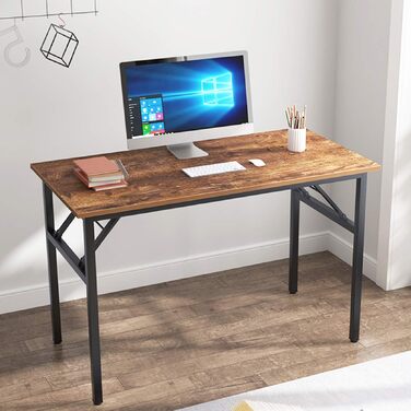 Розкладний письмовий стіл Sogesfurniture 120x60x75 см, коричнево-чорний, для комп'ютера та офісу