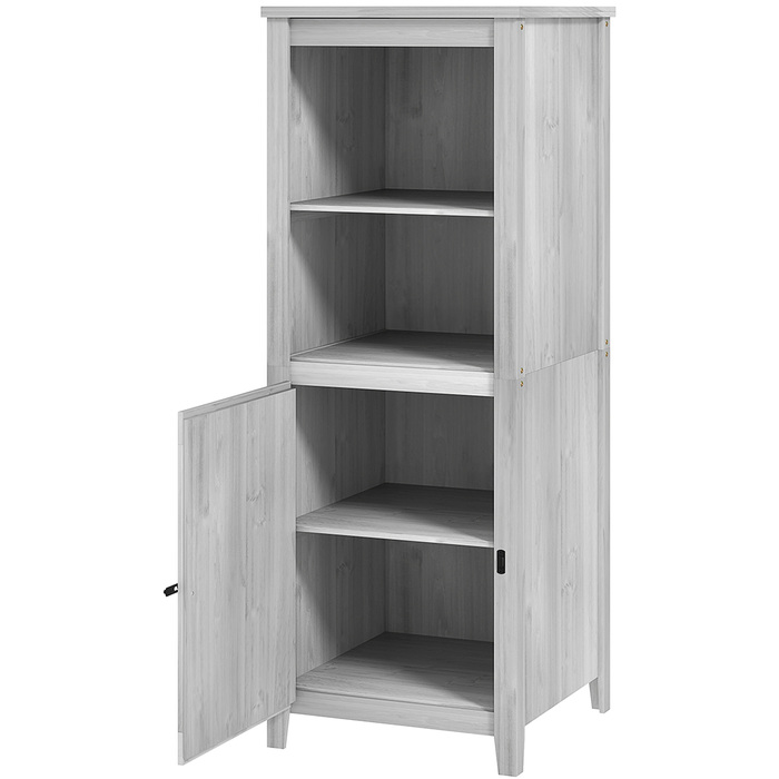 Outsunny Garden Шафа з дерева, Садовий сарай стійкий до погодних умов 60x60x160см, Садовий сарай з дверима, регульовані по висоті полиці, Садова шафа, що закривається, Садовий сарай для саду, Тераса, Задній двір, Світло-сірий