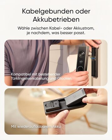 Відеодомофон eufy Security E340 з двома камерами, 2K Full HD, нічне бачення, розпізнавання посилок, дротовий або акумуляторний, сумісний з HomeBase S380, без абонплати