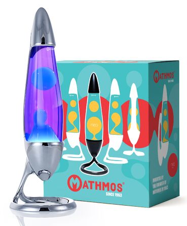 Лава-лампа Mathmos Neo для дітей та дорослих, Хром - Фіолетовий/Бірюзовий