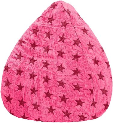 Дитячий пуф-мішок Sitting Point Fluffy Stars L, 120 л, рожевий, до 7 років