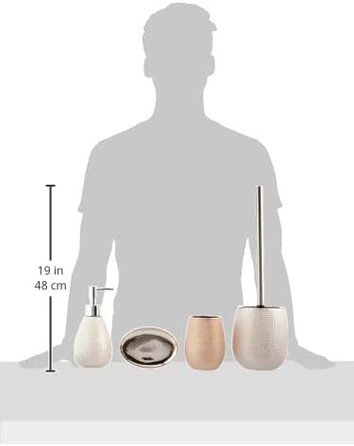 Набір аксесуарів для ванної axentia Glitzer, рожеве золото/чорний, 13x32x20 см