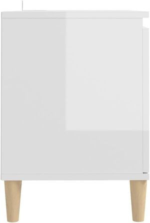 ТВ тумба vidaXL з масиву дерева, глянцева, 103,5x35x50 см, біла