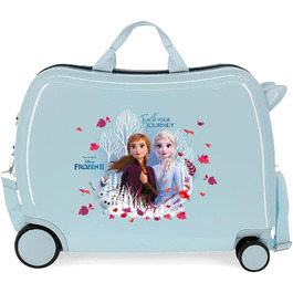 Дитяча валіза Disney Frozen «Довіряй своїй мандрівці», 50x38x20 см, синя, жорсткий корпус ABS, кодовий замок, 38 л, 2,1 кг, 4 колеса, ручна поклажа