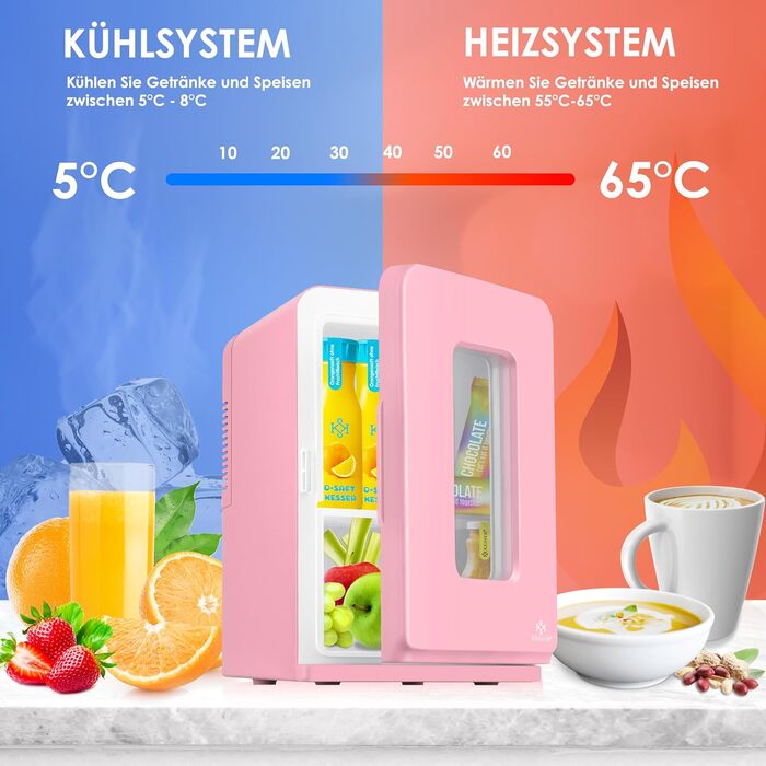 Міні-холодильник KESSER 2в1, 15 л, охолодження та нагрів, переносний, AC/DC 220-240V/12V, для авто, офісу, кімнати, кемпінгу, сірий
