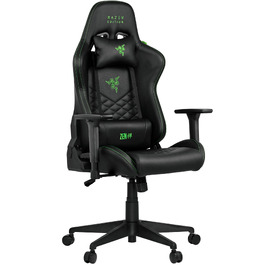 Ігрове крісло Razer Edition TAROK Natrix: дихаюча екошкіра, 3D підлокітники Softcoat, функція гойдання, з подушками під поперек та голову, до 130 кг, чорне