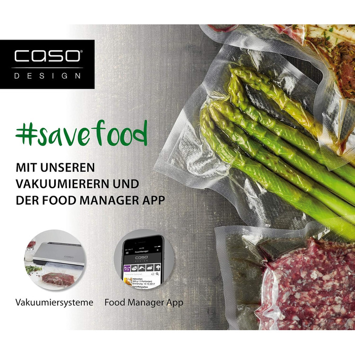 Вакууматор Caso 1385 GourmetVAC 280 з подвійним швом та набором професійних пакетів і рулонів для вакуумування