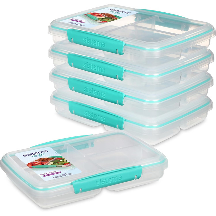 Набір контейнерів для їжі Nest IT Meal Prep | 5 шт. (820 мл) з 3 відділеннями, зелені