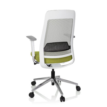 Офісне крісло / поворотне крісло CHIARO T2 WHITE сітка / тканина сіра / зелена hjh OFFICE
