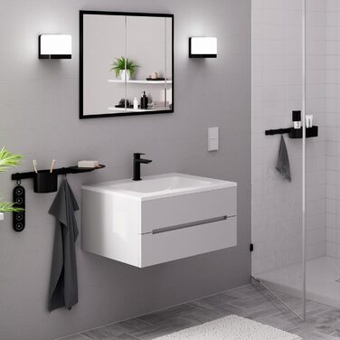 Змішувач для ванної кімнати Hansgrohe Logis Fine, чорний мат, висота виливу 110 мм, економія води (EcoSmart)