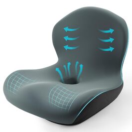 Подушка для спини та сидіння з Memory Foam L-подібна, з підтримкою попереку, для офісного крісла, темно-зелена - зняття болю в спині та куприку