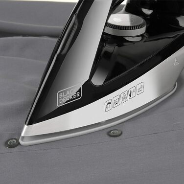 Парова праска BLACK+DECKER BXSS22000E, 2200 Вт, пластик, сіра, резервуар 1.4 л