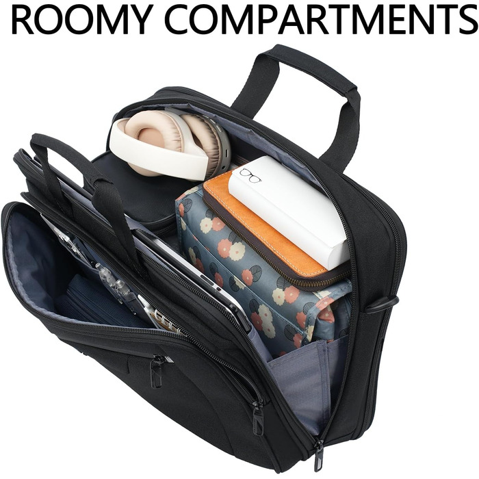 Сумка для ноутбука VANKEAN Premium Briefcase, чохол для ноутбука до 15.6 дюймів, чорно-сіра
