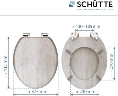 Дерев'яне сидіння для унітаза SCHÜTTE з мікроліфтом (Soft-Close), підвіконий кришка для унітаза з MDF, витримує до 175 кг, колір Lightwood