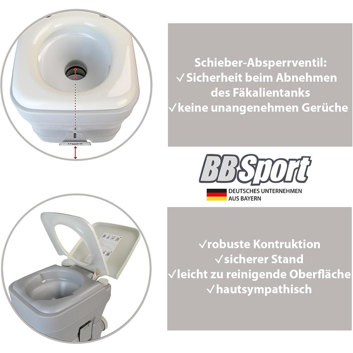 Хімічна туалет BB Sport 20л Starter Set - портативна туалет для кемпінгу з аксесуарами