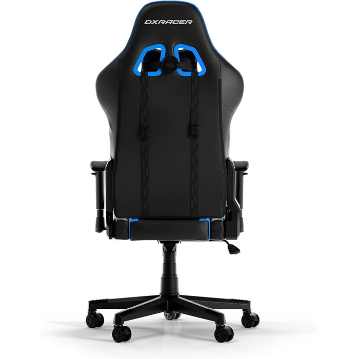 Ігрове крісло DXRacer PRINCE L чорне та синє, оригінал, PVC шкіра