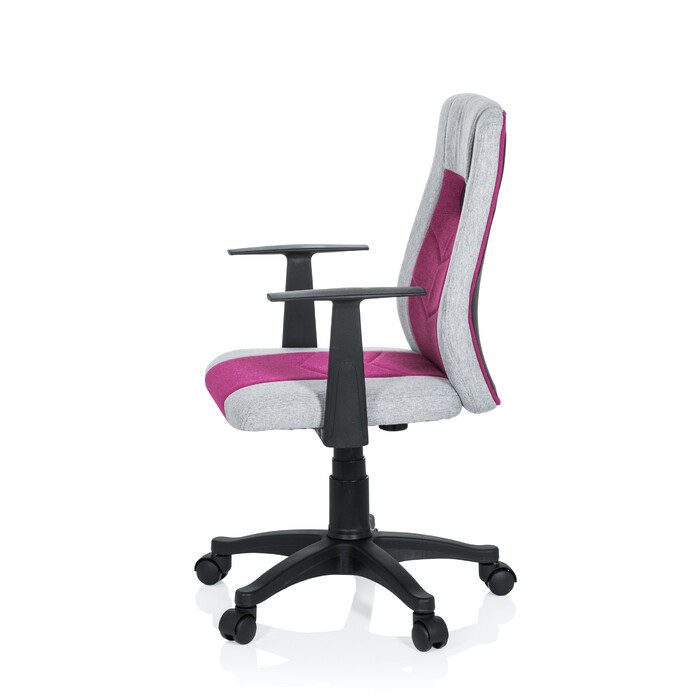 Дитячий офісний стілець Kiddy Extra з підлокітниками сірий / рожевий hjh OFFICE