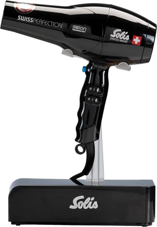 Фен для волосся Solis Swiss Perfection 440, 2300 Вт, іонний, 3 температури, 2 швидкості, холодне повітря, AC-мотор, чорний