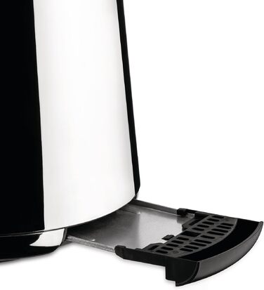 Тостер Alessi Plissé MDL08 W - Дизайнерський тостер з 6 рівнями підсмажування, термостійкий пластик, європейська вилка 850 Вт, чорний