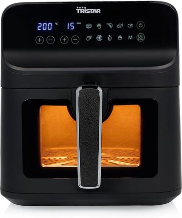 Tristar цифрова аерофритюрниця 6,2 л, 1,5 кг, з оглядовим вікном, чорна, FR-9037