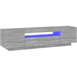 TV тумба vidaXL з LED-підсвіткою, сіра, Sonoma, 160x35x40 см, меблі для вітальні, телевізійний стіл, HiFi-шкаф