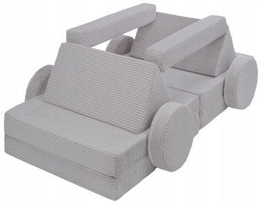 Дитячий диван VELINDA 75 x 140 см, вельвет, сірий
