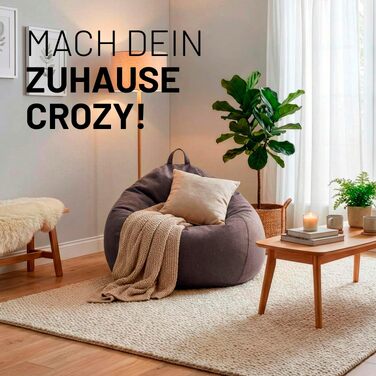 Мішок для сидіння Lumaland Comfort Line 80x90x50 см, темно-сірий - м'яке та зручне крісло-мішок для дітей та дорослих з EPS-гранулами